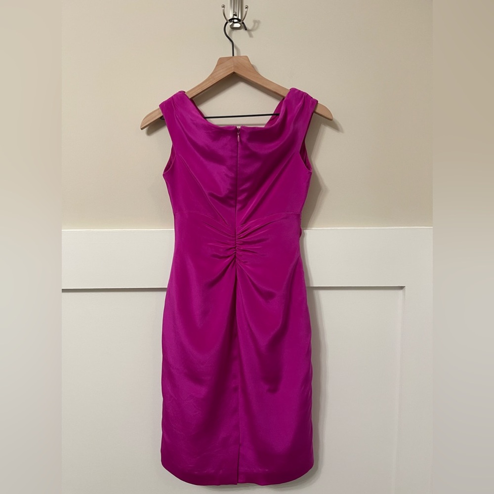 Kay Unger New York Silk Raspberry Pink Dress Size 6 - Picture 4 of 9
